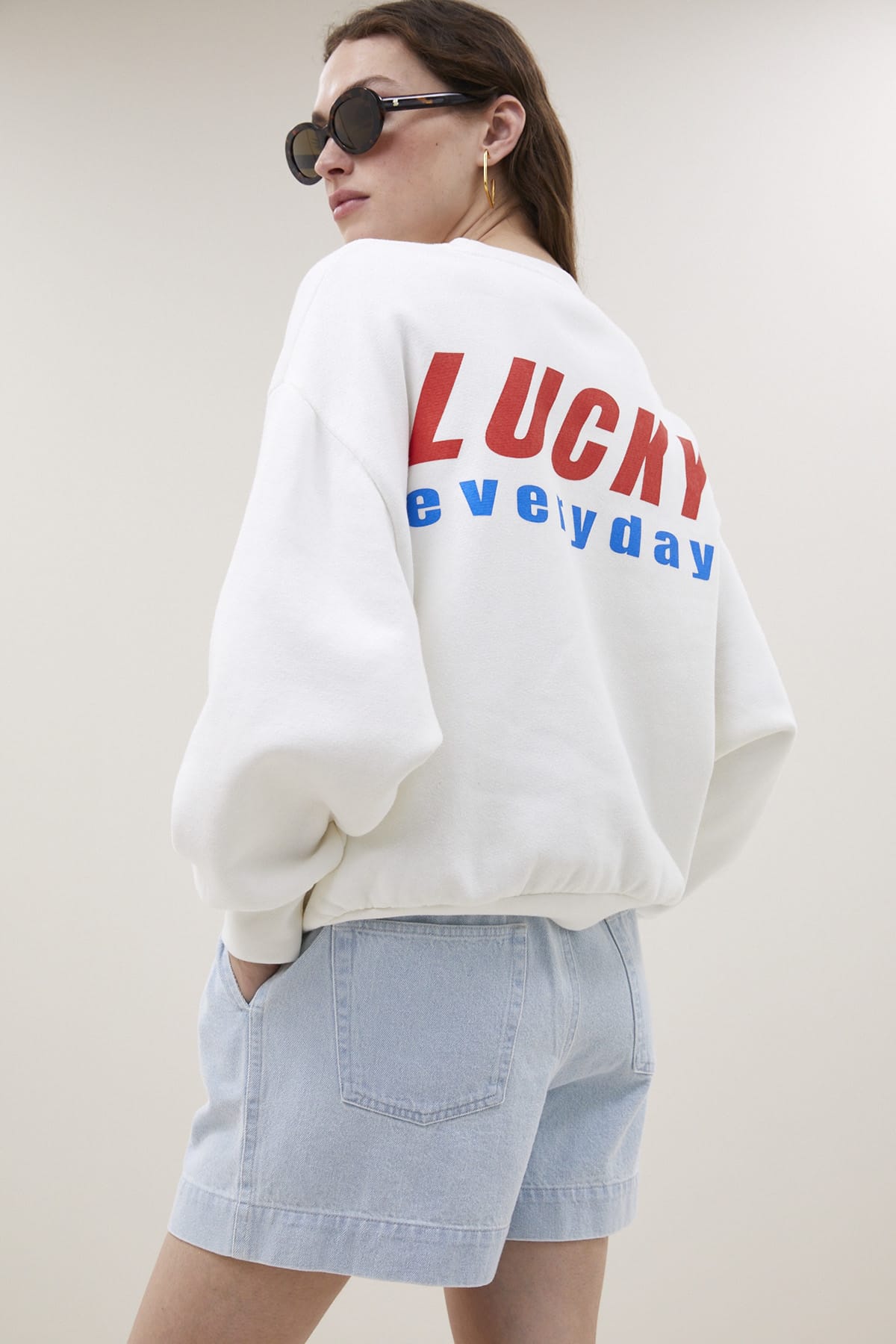 Sweatshirt bibi lucky everyday off white Sweatshirt By Bar